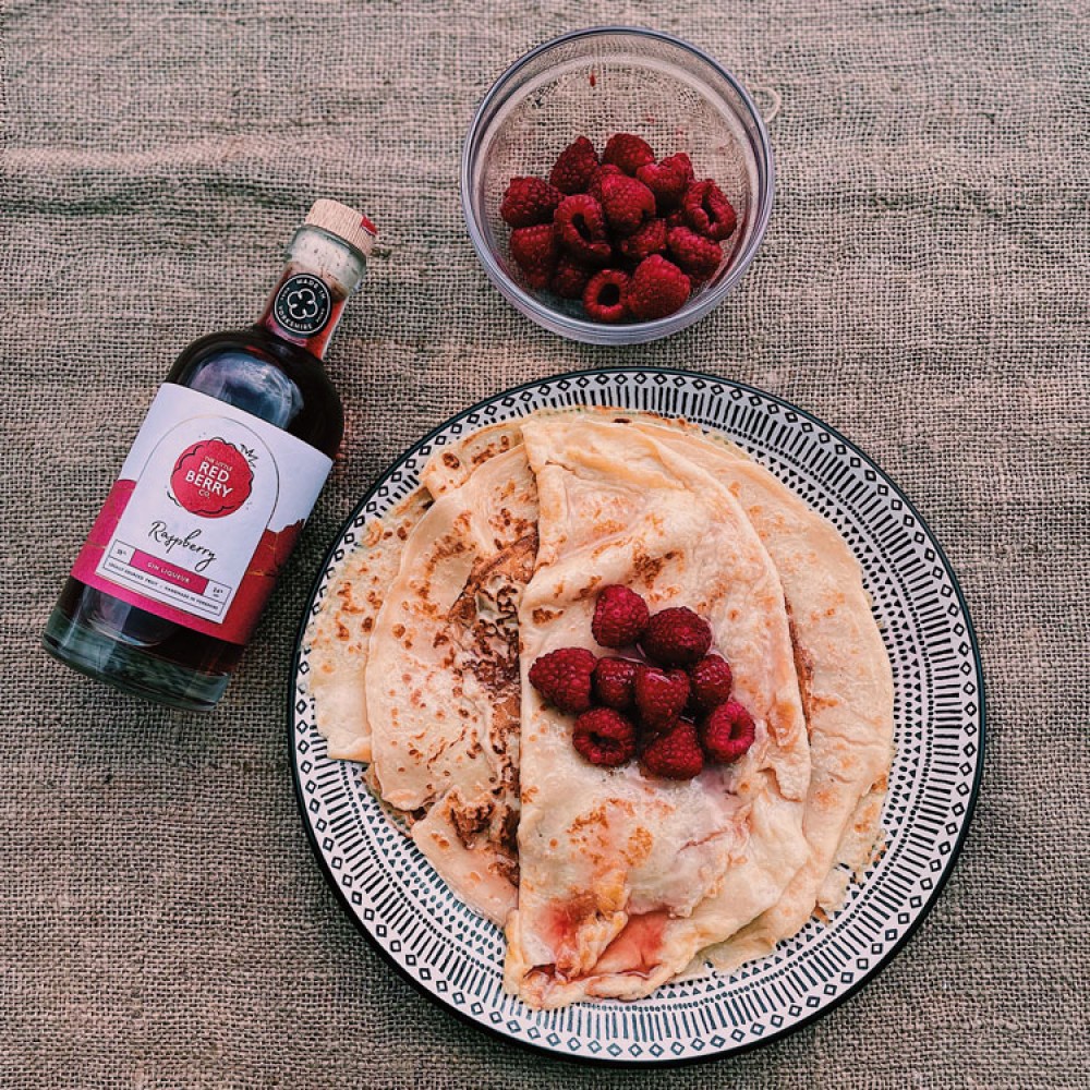 Raspberry Gin Pancakes